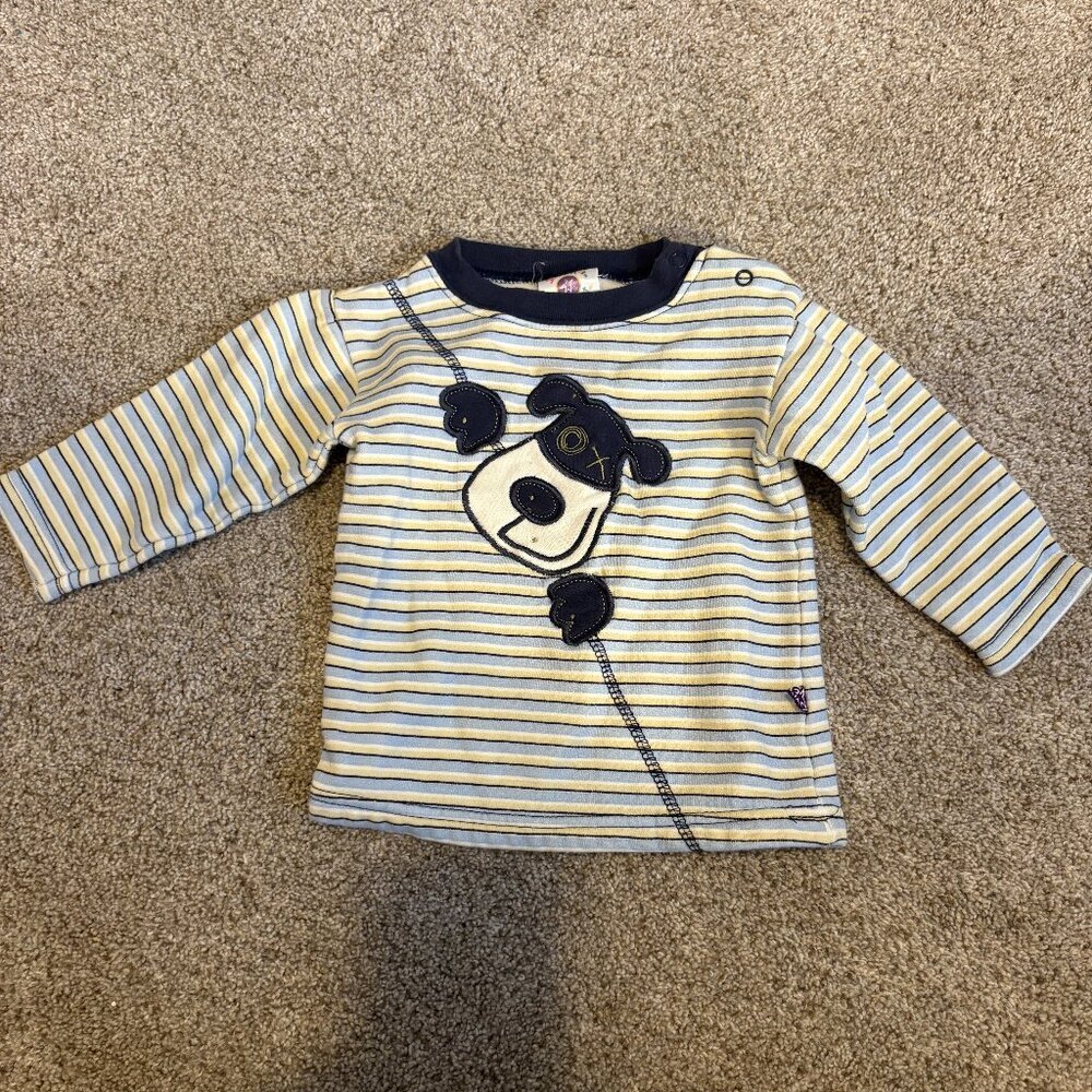 Baby Y2K Striped Dog long sleeve 12m